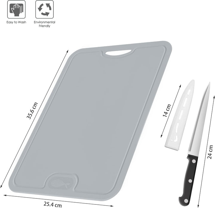 Gintan Flexibles TPU Schneidebrett, BPA-frei, mit Messer- und Saftrille, kratzfeste flexible Schneid