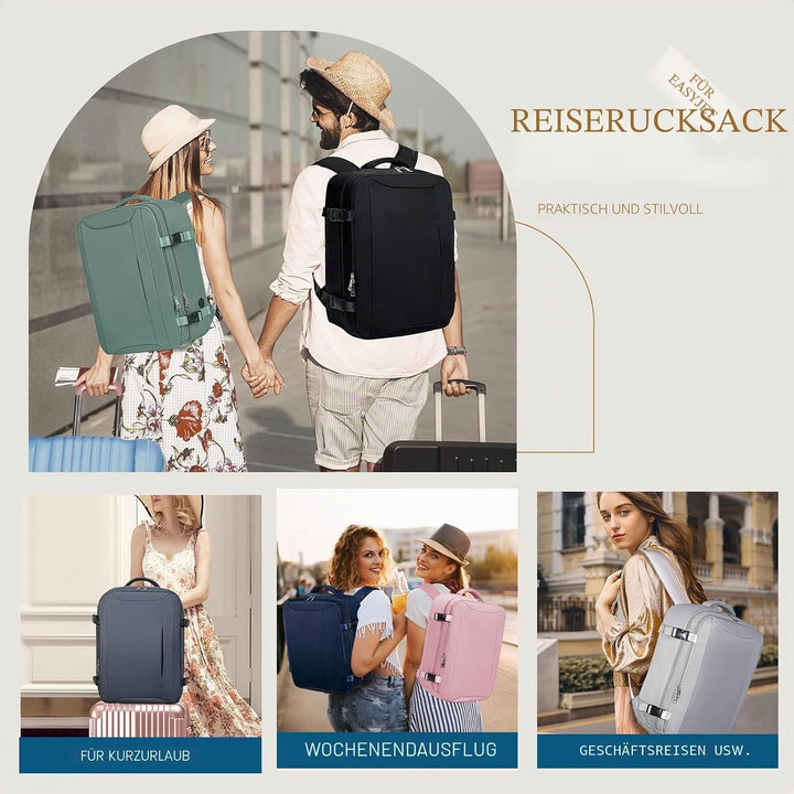 Lossga Handgepäck für Easyjet 45x36x20 Reiserucksack Damen Rucksack Männer Frauen Wanderrucksack Was