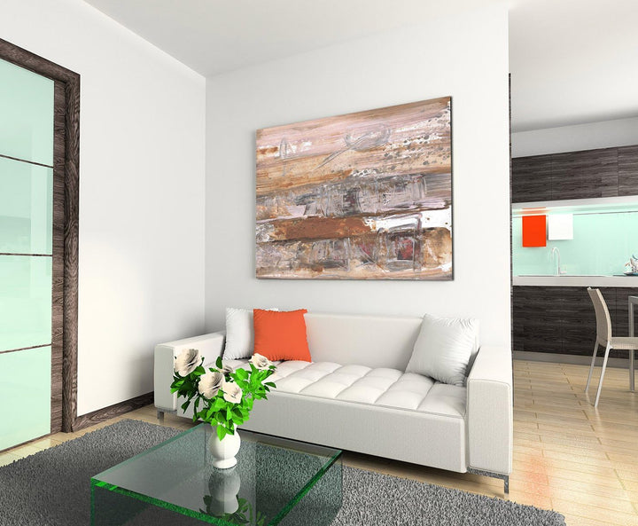 Paul Sinus Art 80x60cm Fotoleinwand Leinwanddruck Kunstdruck Wandbild braun grau weiss