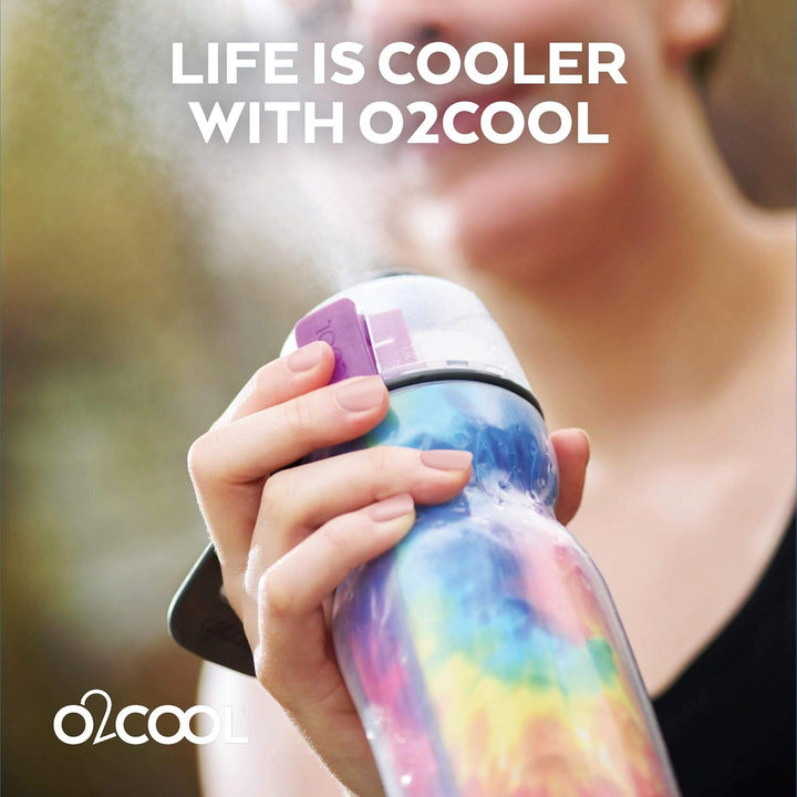 O2COOL Mist N' Sip Isolierte Wasserflasche, 590 ml, 590 ml, Basketball, Basketball