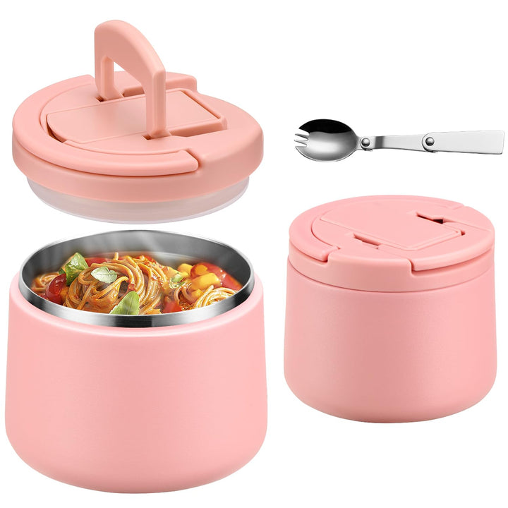 Itslife Thermobehälter für Essen 420ml, Warmhaltebehälter Essen Edelstahl mit Schnallendeckel und Lö