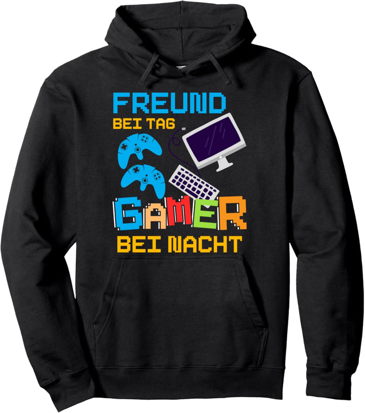 Freund Bei Tag Gamer Bei Nacht Pullover Hoodie