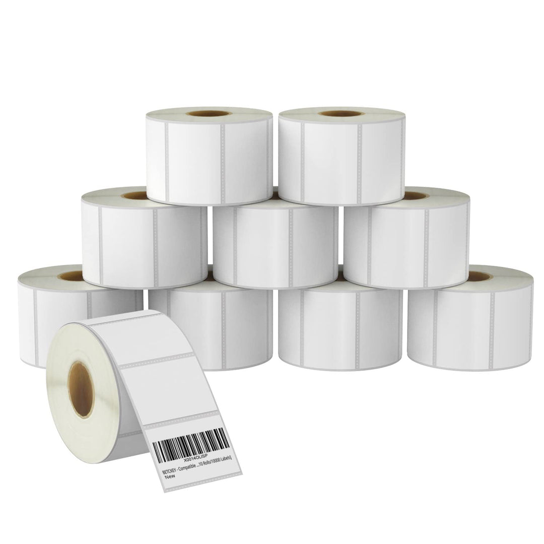 BETCKEY - 76mm x 51mm(3 in x 2 in) Perforierte Mehrzweck/Versand von Thermoetiketten Kompatibel mit