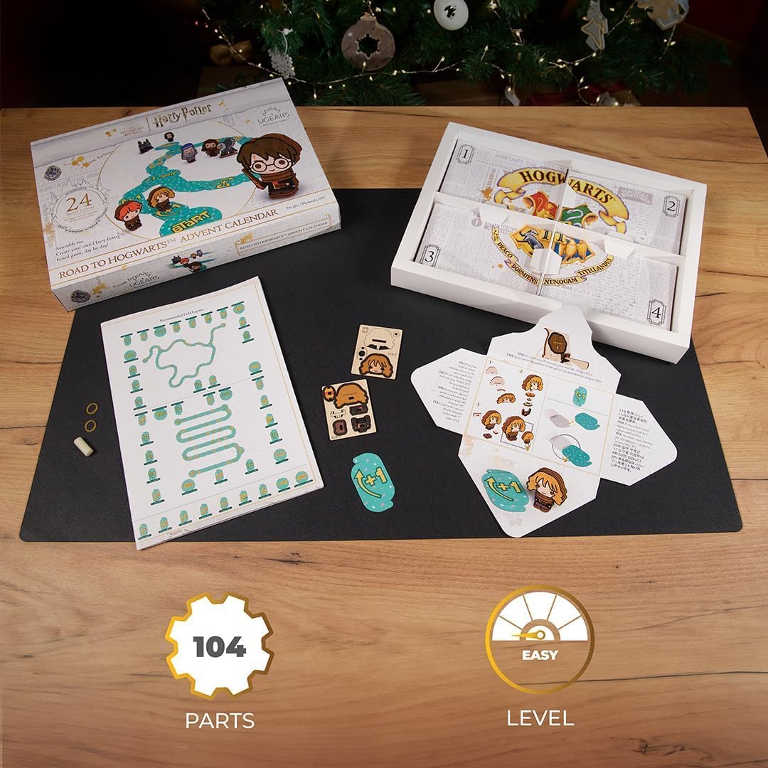 UGEARS Harry Potter Adventskalender 2025 – Road to Hogwarts Modellbausatz 3D holzpuzzle für Erwachse