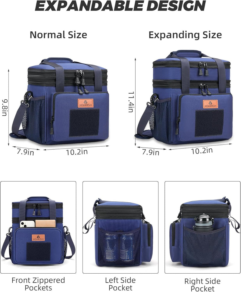 HSHRISH Lunchtasche, doppellagige isolierte grosse Kühltasche für Herren Erwachsene wasserdichte aus
