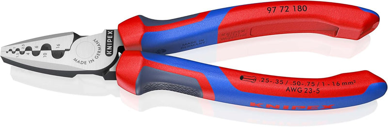 Knipex Crimpzange für Aderendhülsen mit Mehrkomponenten-Hüllen 180 mm 97 72 180