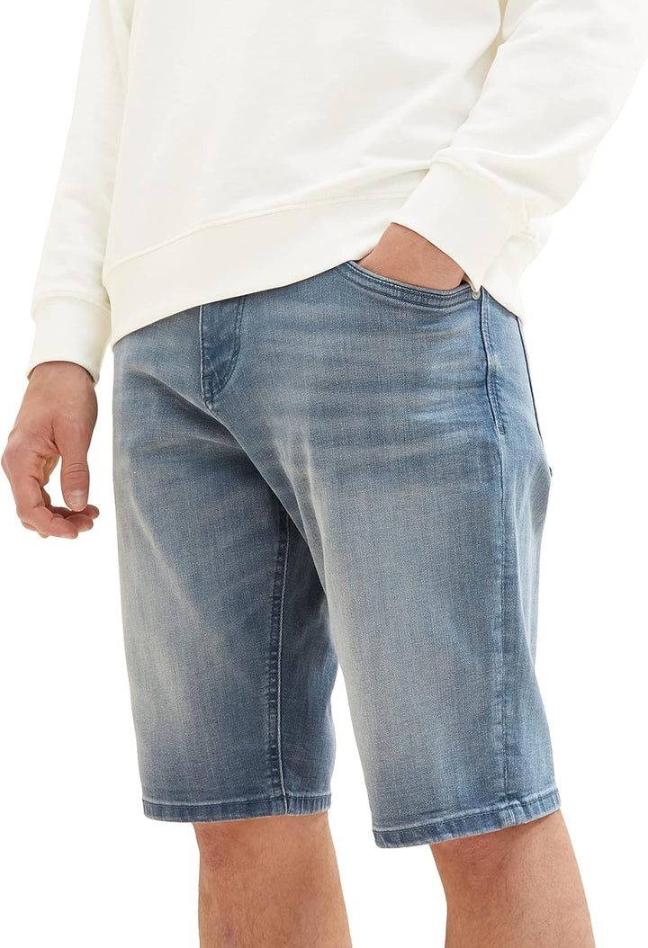 TOM TAILOR Herren Slim Fit Jeans Bermuda Shorts mit Stretch, 10160 - Blue Grey Denim