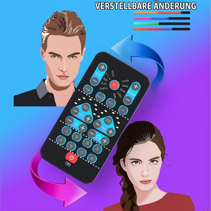 Sprachwechsler mit Mikrofon, Stimmenverzerrer Gerät Klein Gaming Live Soundkarte Tragbarer Sprachver