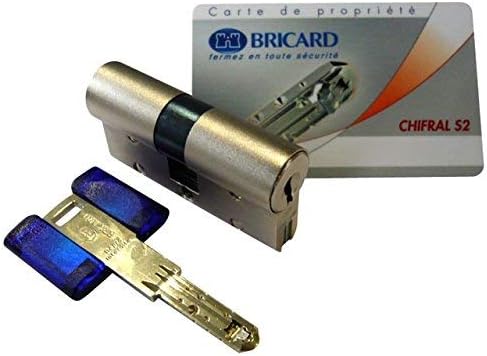 BRICARD 17471 Doppeltes Zylinderschloss, Eingang chifral S2 40 + 40 vernickelt Acier Nickelé 80 = 40