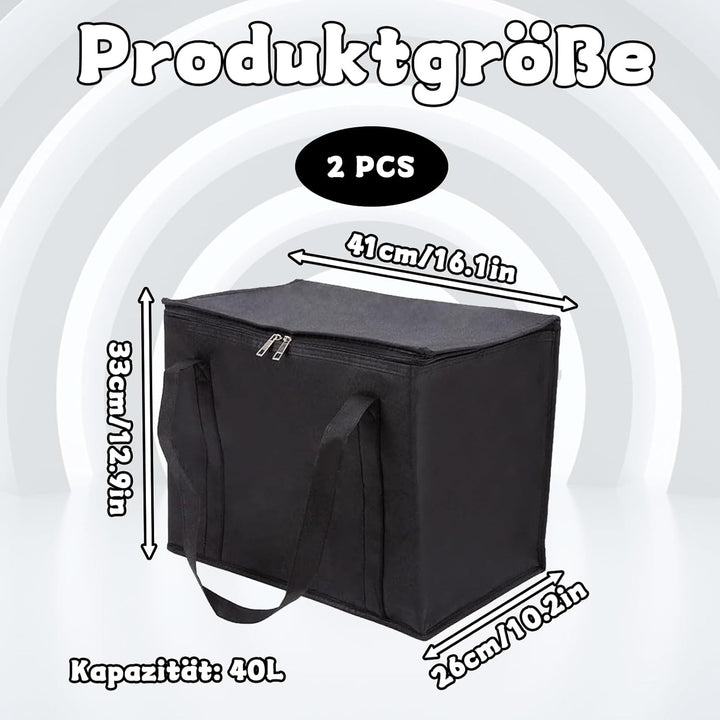 2 Stück Isolierte Kühltasche 35L Faltbar, Wiederverwendbar, Auslaufsicher & Wasserdicht Picknicktasc