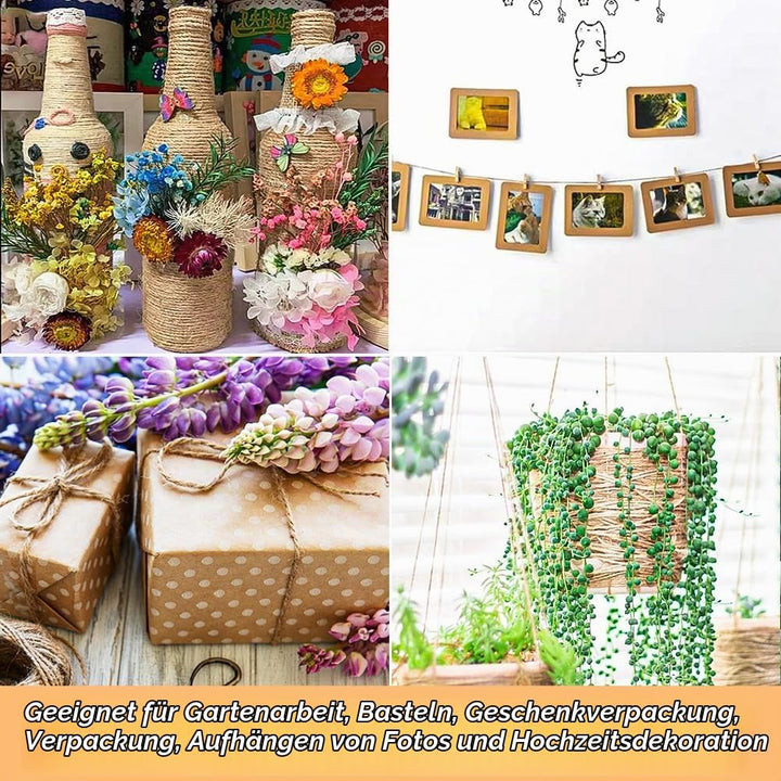 Vivifying 400m Jute-Schnur, Braun Juteschnur für Garten Bilder Pflanzen Basteln 1Pcs/400M, 1Pcs/400M