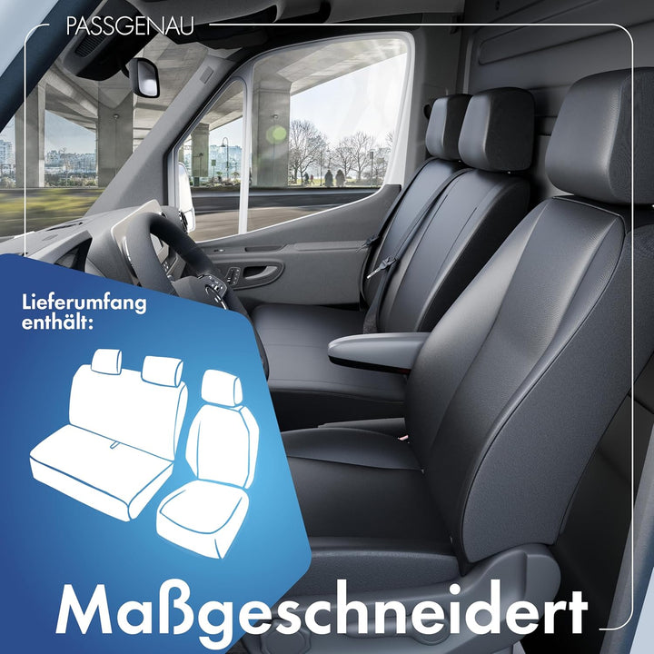 Walser Transporter Sitzbezüge Auto kompatibel mit Opel Vivaro/Renault Trafic/Nissan Primastar, Einze
