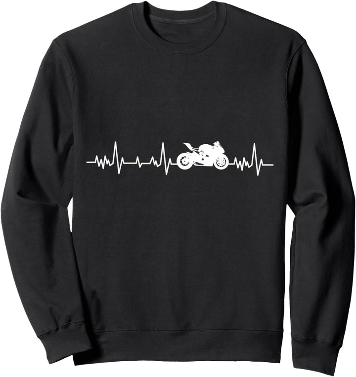 Herzschlag Motorrad - Biker Motorbike Geschenkidee Sweatshirt