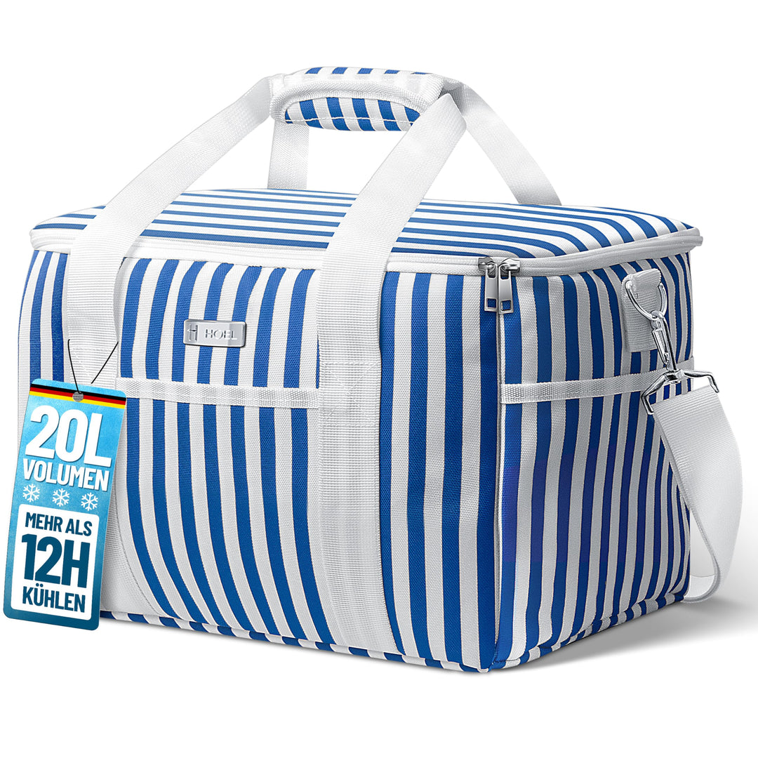HOEL Kühltasche gross 20L & 30L faltbar - Isolierte Thermotasche - Lunchtasche wasserdicht & auslauf