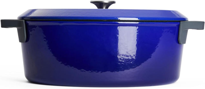 Woll Iron Bräter mit Deckel und Silikongriffen - Induktiv -, 34 x 26 cm, 12,5 cm hoch, 7,5l - Geeign