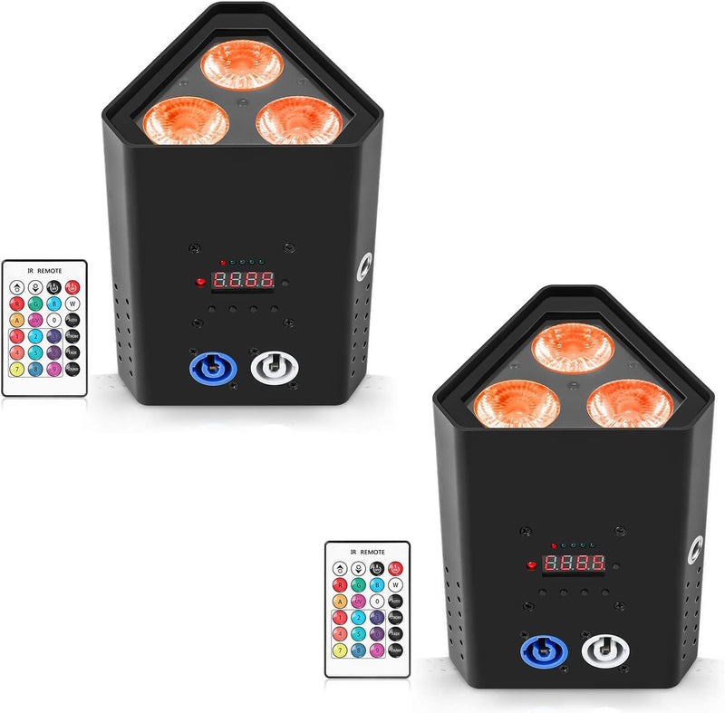 UKing Akku LED Par strahler, 2er Wiederaufladbarem 54W LED Par scheinwerfer RGBWA+UV Party Licht Büh
