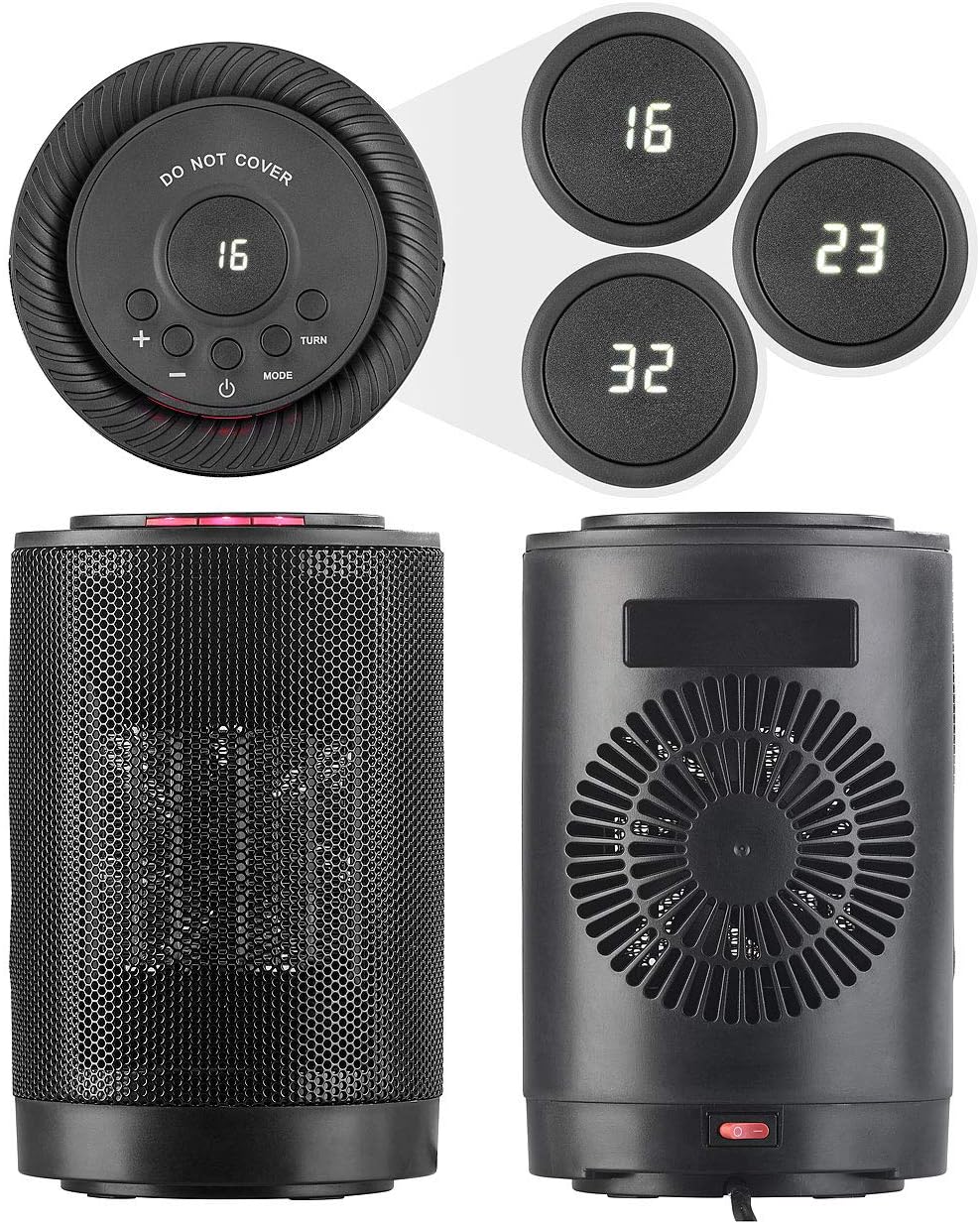 Carlo Milano Digitaler Keramik-Tisch-Heizlüfter, 3 Stufen & Oszillation, 1.200 Watt