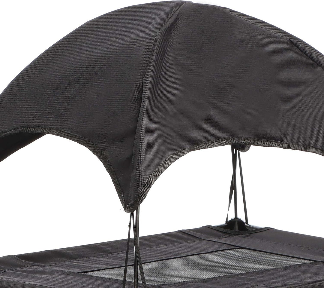 Wiltec Hundebett mit Dach Schwarz 76 x 60 x 16 cm Grösse M bis 25 kg Outdoor Katzenliege Haustier Sc