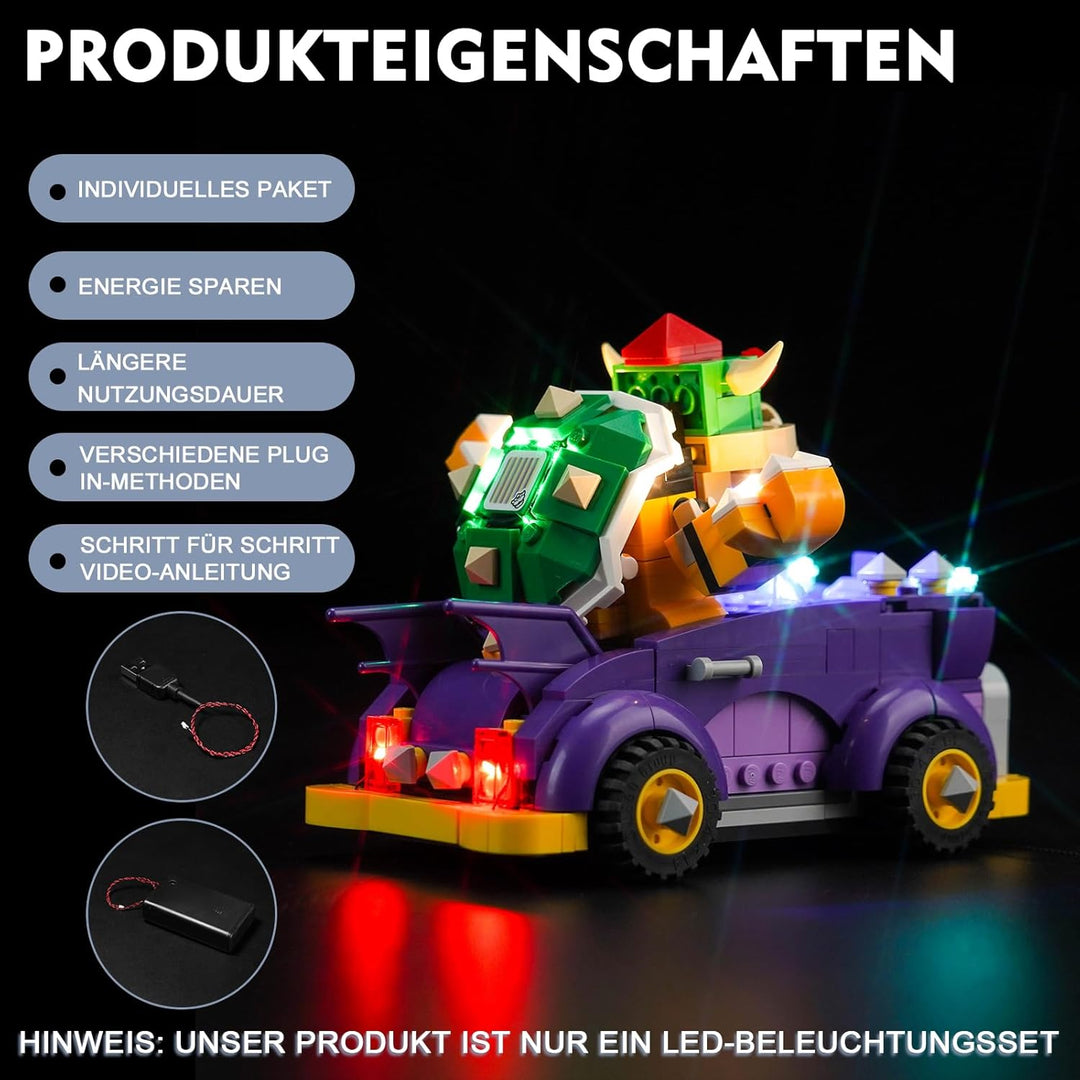 Led Licht Set für Lego Super Mario Bowsers Monsterkarre – Erweiterungsset (Kein Lego), Dekorationsbe