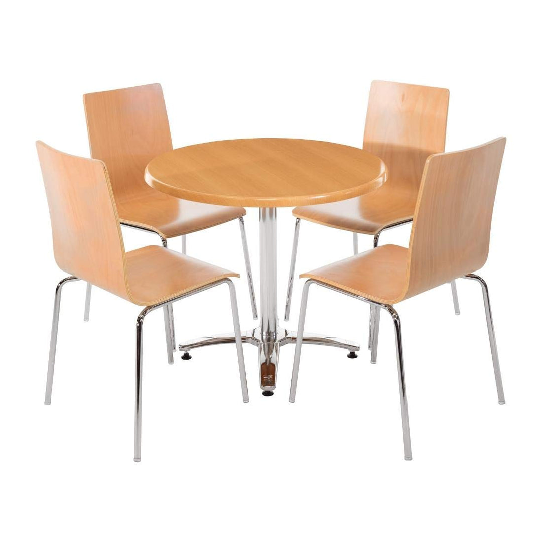 Bolero dn641 Vier bein Tisch Boden, Aluminium, 680(H) x 650(L) x 650(W)mm