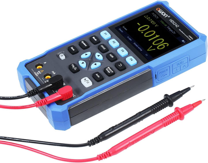 OWON HDS242 Handheld Digital Oszilloskop Multimeter 2CH USB TypC 40MHz 3.5 LCD Prüfen Meter, HDS242