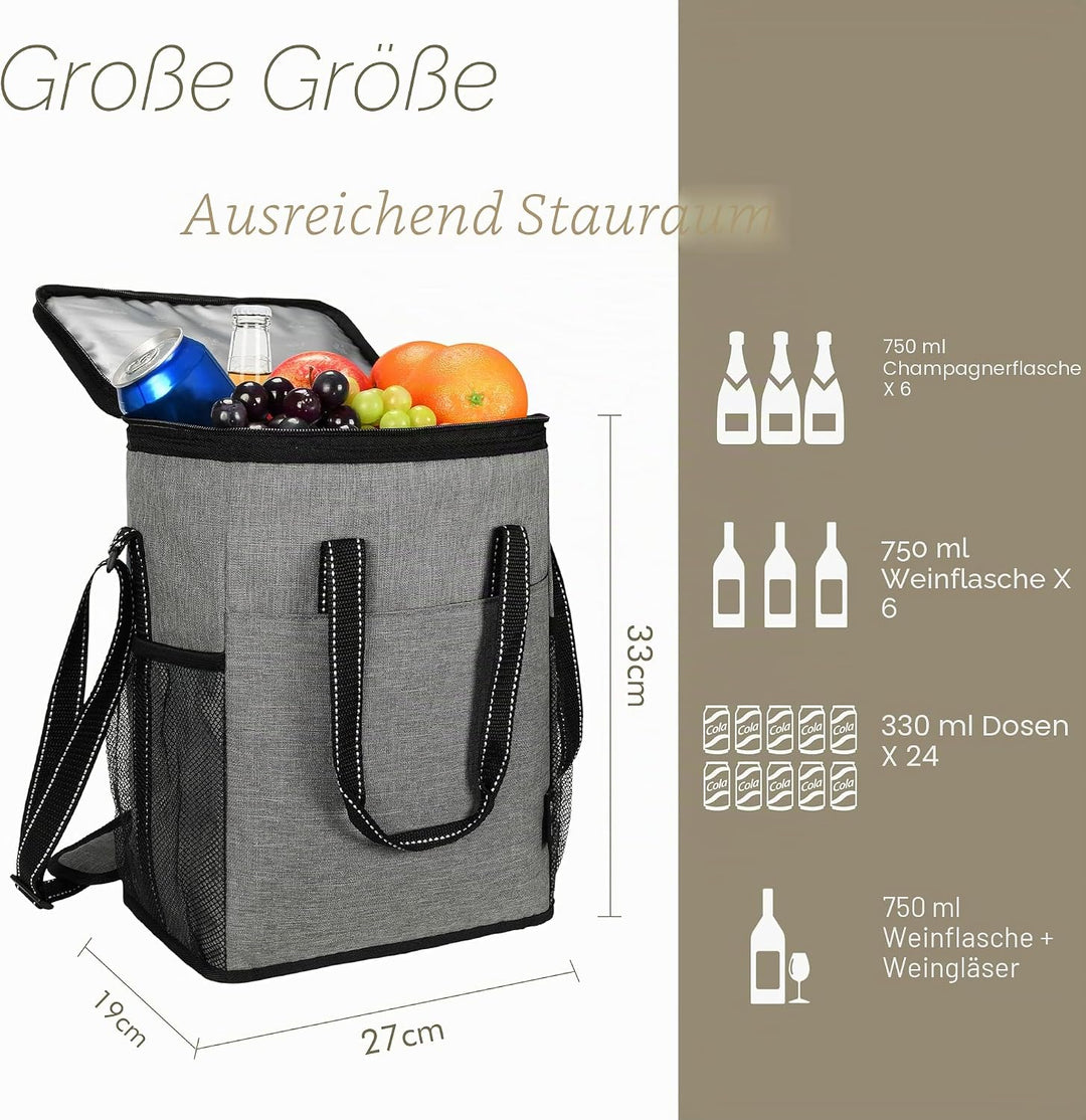 Kato Tirrinia Kühltasche Klein- Flaschenträger für Wein & Bier, gepolsterte weinkühltasche mit isoli