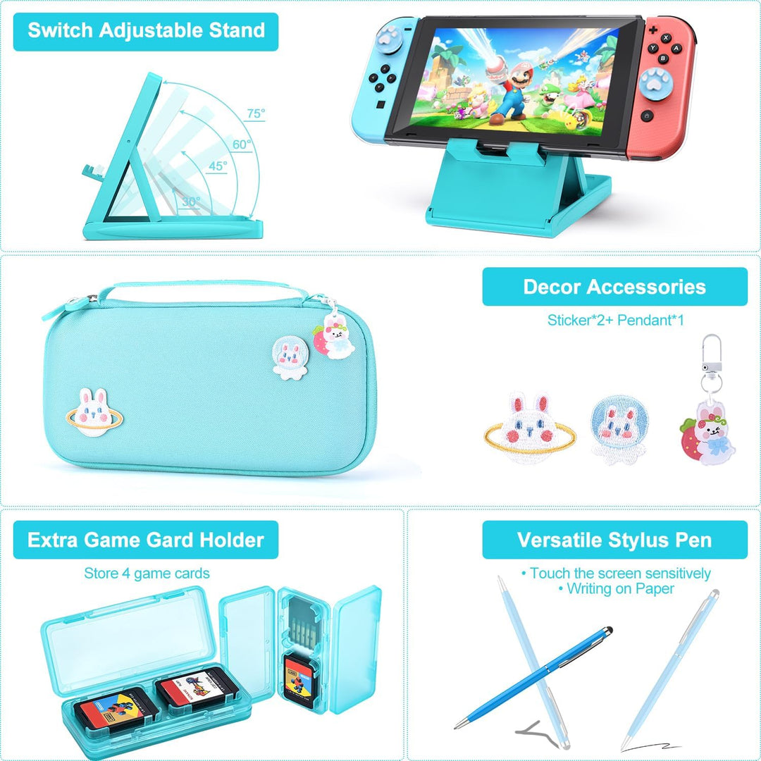 innoAura Switch Tasche für NS Switch 18 in 1 Switch Zubehör mit Switch Hülle, Switch Hülle, Switch S