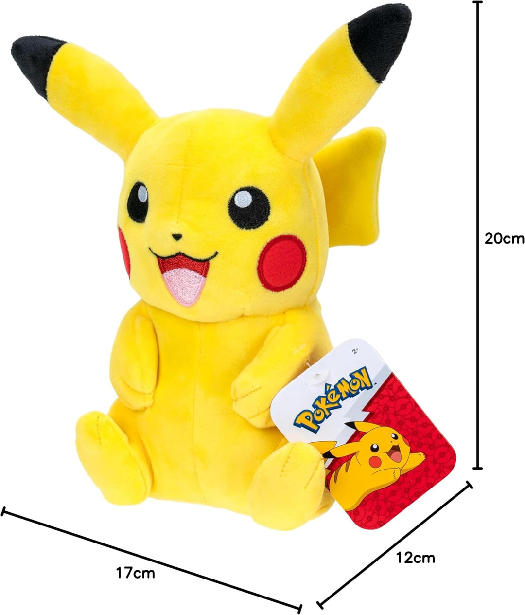 Pokémon PKW3457-20cm Plüsch - Pikachu, offizielles Plüsch, Pikachu