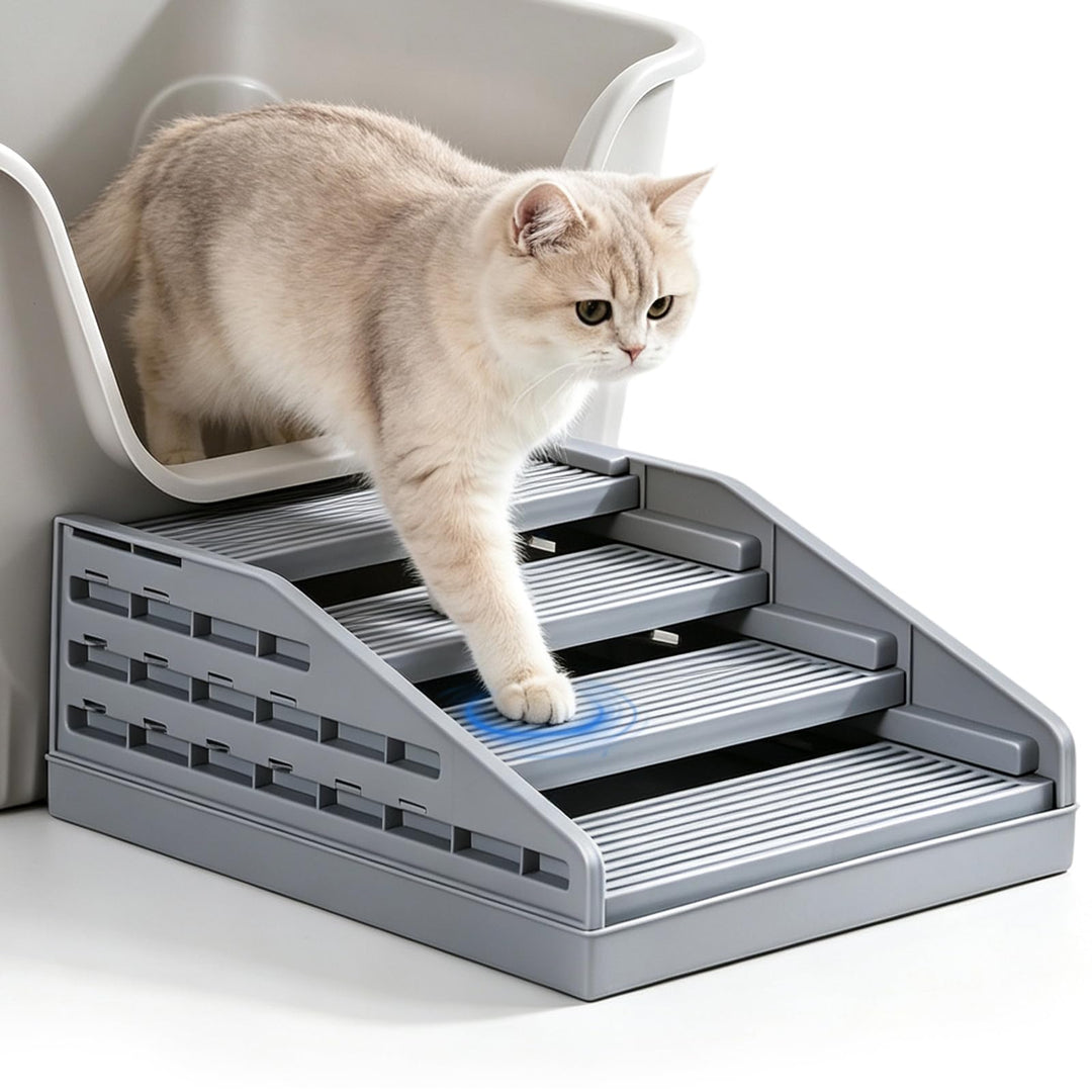 Katzenklo Treppe, Katzenstreu Rampe mit Höhenverstellung für Alte Katzen | Katzentreppe für Alte Kat