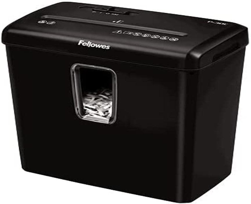 Fellowes 6008101 Powershred P-30C Aktenvernichter, Partikelschnitt, 22 cm, Schwarz