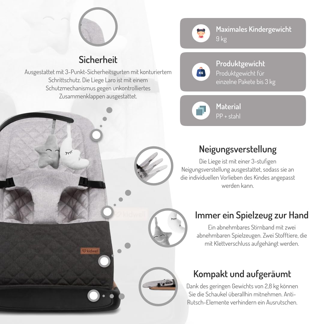 COIL Babywippe – Verstellbare, Ergonomische Baby Wippe ab Geburt bis 9 kg – Tragbare, Schaukelstuhl