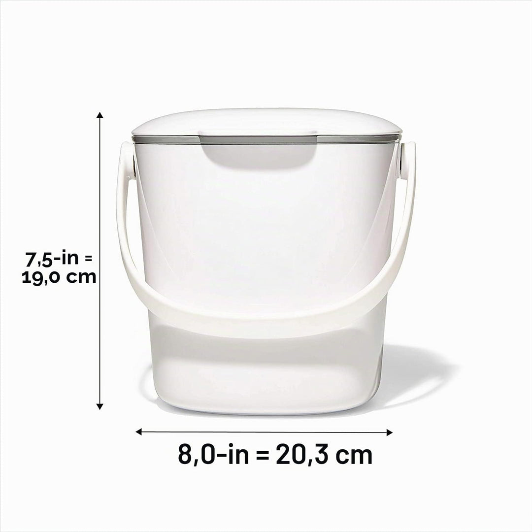 OXO Good Grips Komposteimer weiss – geruchsdichter Abfalleimer für die Küche – 2,8 l 2.8L Weiss, 2.8