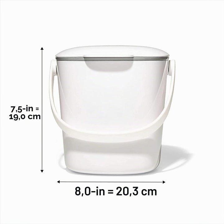 OXO Good Grips Komposteimer weiss – geruchsdichter Abfalleimer für die Küche – 2,8 l 2.8L Weiss, 2.8