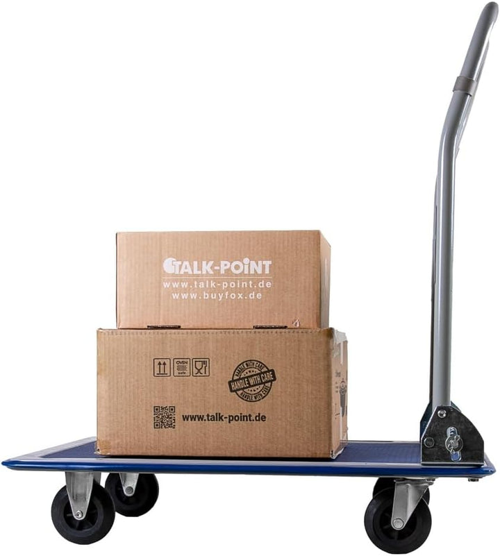 Plattformwagen klappbar mit 150 kg Tragkraft | Transportwagen Plattenwagen | Gummibereifung Anti-Rut