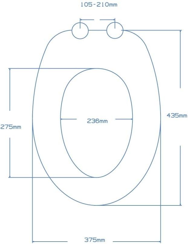 sanicomfort WC Sitz Bricks, MDF Holzkern, ohne Absenkautomatik, Toilettensitz mit Klodecken, Klobril