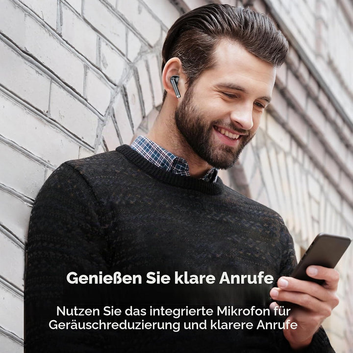 Bluetooth Kopfhörer, Kopfhörer Kabellos Bluetooth 5.3, In Ear Kopfhörer mit 4Mic ENC Anruf Noise Can