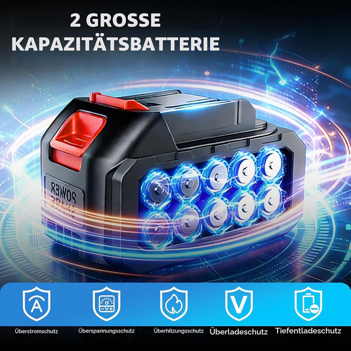 Akku Hochdruckreiniger 21V, Tragbarer Hochdruckreiniger Akku mit 2x4000mAh Akkus, 6-in-1 Multifunkti