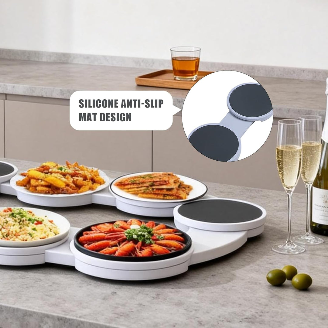 Drehplatte, Lazy Susan Drehteller Tablett ABS 360° Drehschale, Drehbares Tablett für Lebensmittel Dr