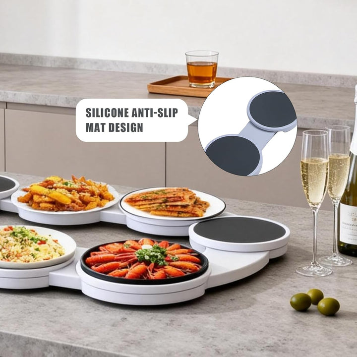 Drehplatte, Lazy Susan Drehteller Tablett ABS 360° Drehschale, Drehbares Tablett für Lebensmittel Dr