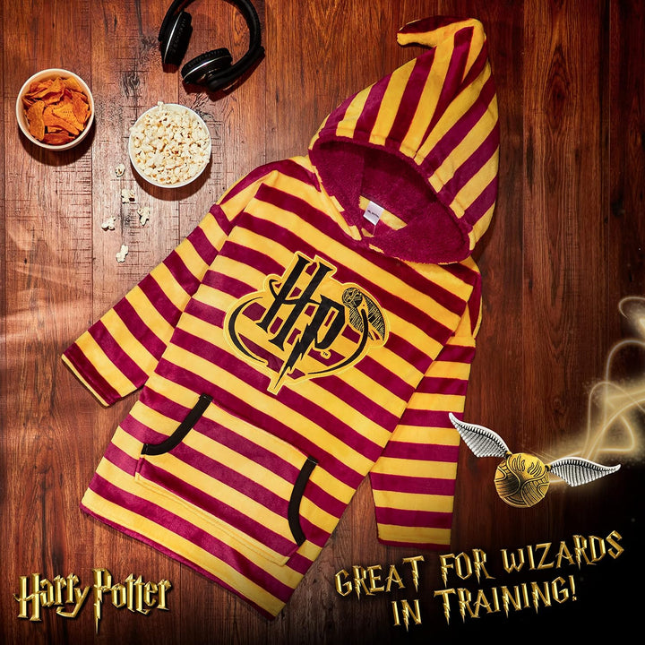 Harry Potter Kinder Hoodie Decke Übergrösse Kapuzenpullover Mädchen und Jungen Einheitsgrösse Rot, E