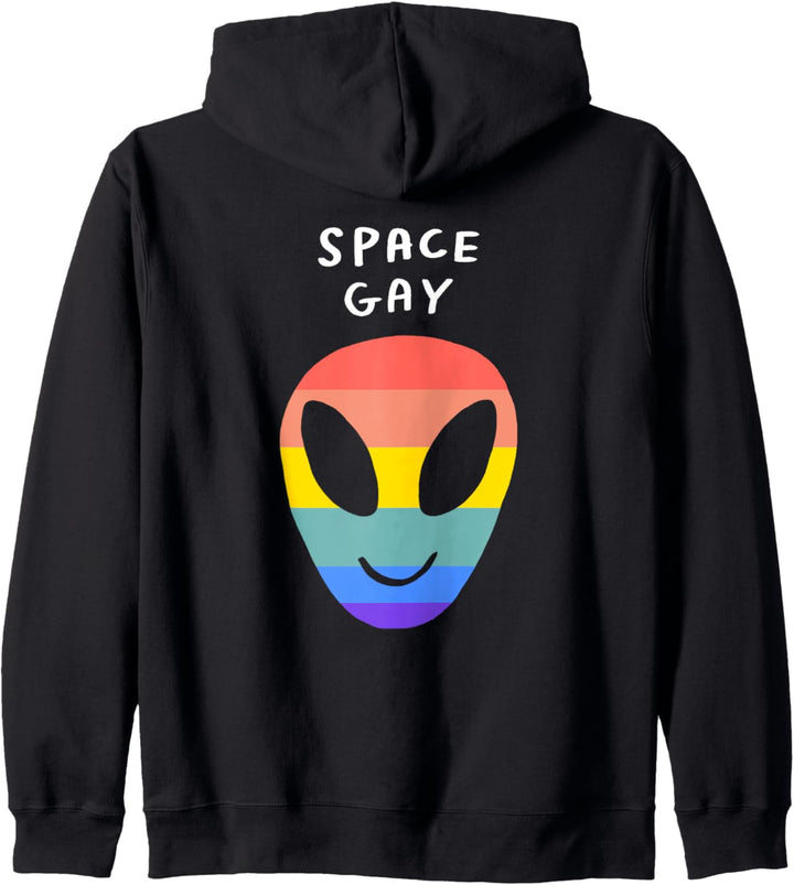 Space Gay Alien Funny LGBTQIA Aesthetic Lesbian Pride Flag Kapuzenjacke