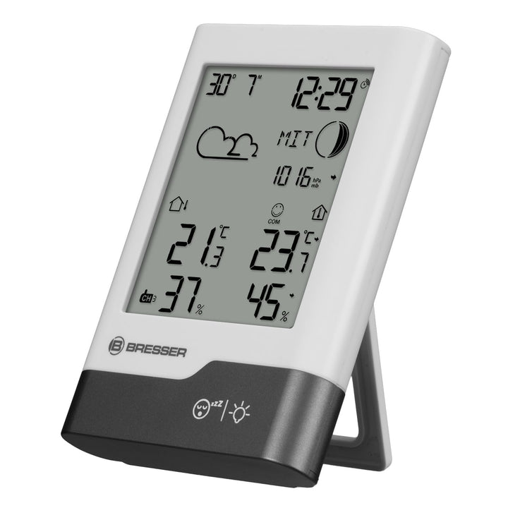 Bresser Funkwetterstation mit Aussensensor Temperatur, Luftfeuchtigkeit, Wettervorhersage, Frostwarn