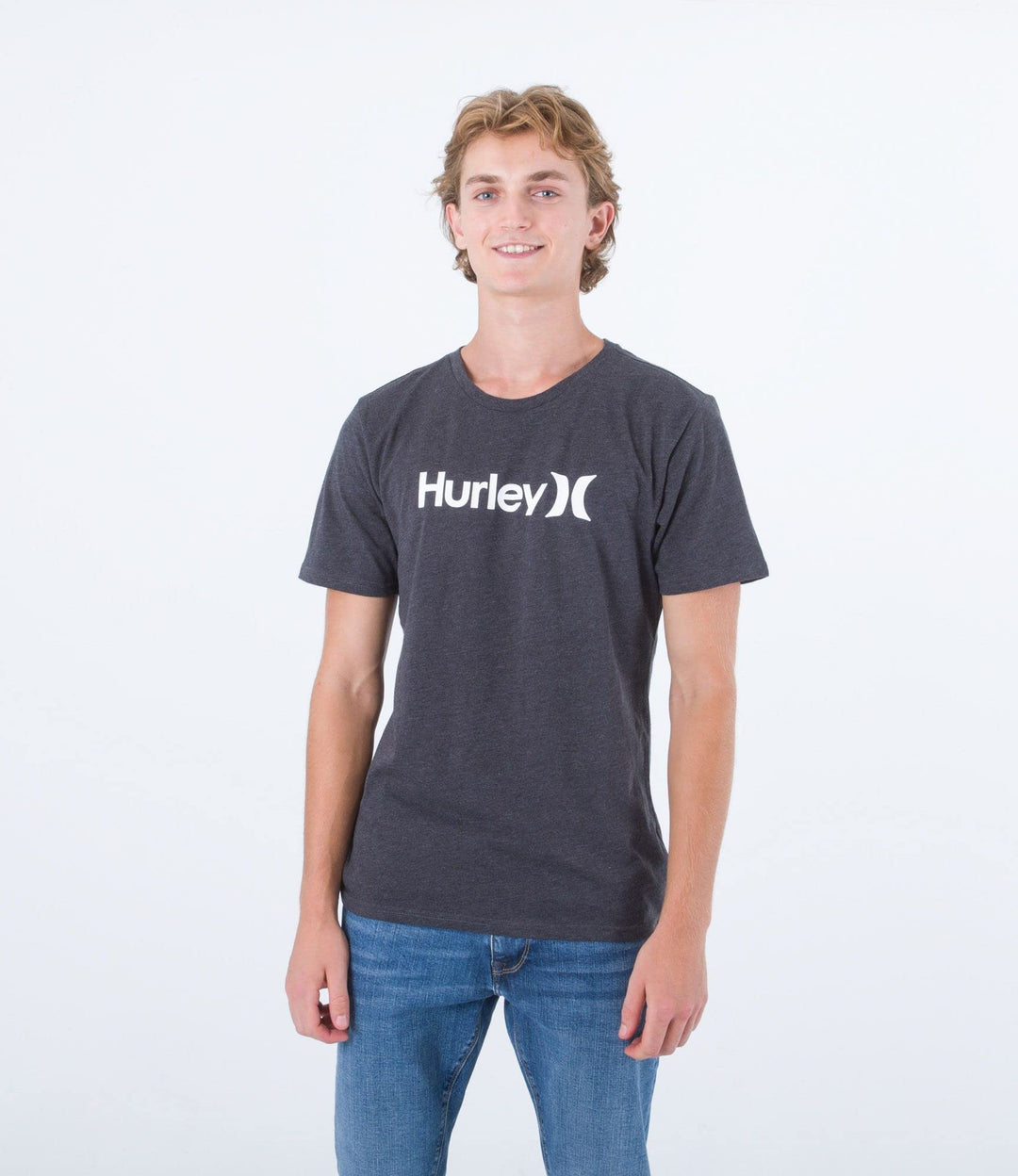 Hurley Herren Evd Wash Core OAO Solid Tee T-Shirt M Heather Black, M Heather Black