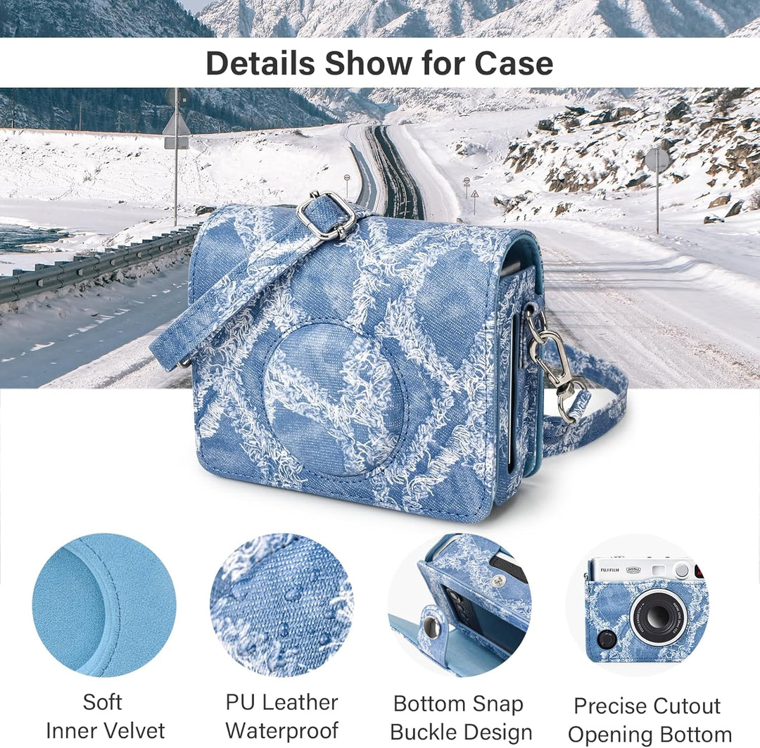MUZIRI KINOKOO Fuji Mini EVO Tasche – PU-Leder Tasche mit kompatibel mit Fuji Instax Mini EVO Sofort