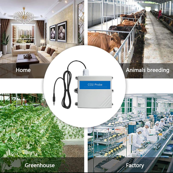 Ubibot CO2 Monitor, Innenluftqualitätssonde, Kohlendioxid 9999 ppm, Gewächshaus CO2 Detektor, (funkt