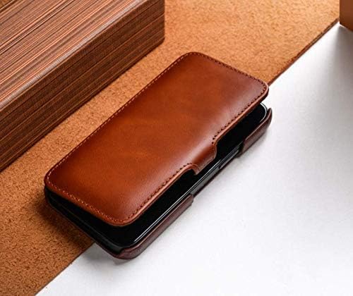 STILGUT Book Case kompatibel mit iPhone 12 Pro Max (6.7") Hülle aus Leder mit Clip-Verschluss, Klapp