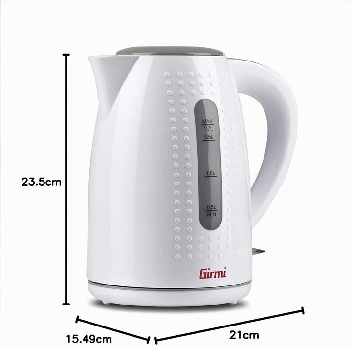 Girmi BL2201 Wasserkocher Cordless, 1.7 Lt, 2200W, Weiss Weiss-grau, Weiß-grau