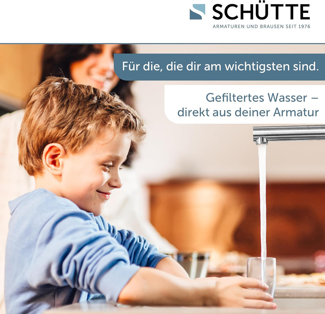 SCHÜTTE AQUASTAR PRO 3-Wege-Filterarmatur, sauberes Trinkwasser direkt aus dem Hahn, Integriertes BW