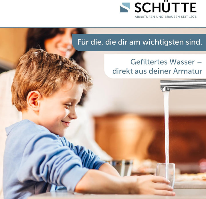 SCHÜTTE AQUASTAR PRO 3-Wege-Filterarmatur, sauberes Trinkwasser direkt aus dem Hahn, Integriertes BW