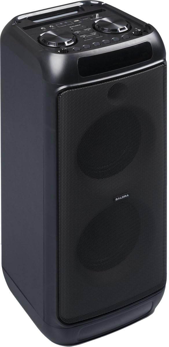 Salora PARTYBOX400 Bluetooth-Lautsprecher –Tragbarer 400W Party Lautsprecher mit 2×10" Woofern, LED-